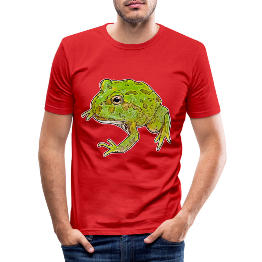 Männer Slim Fit T-Shirt Ceratophrys cranwelli Peppermint Blue - Rot