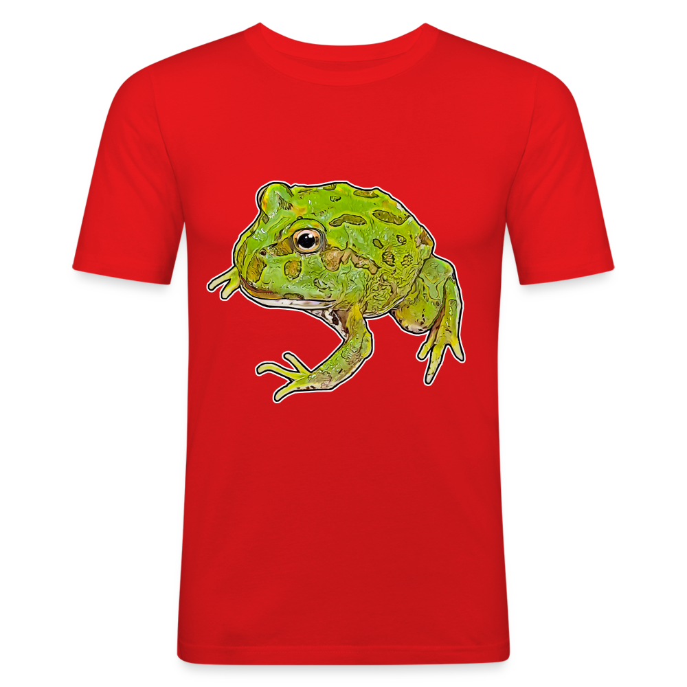 Männer Slim Fit T-Shirt Ceratophrys cranwelli Peppermint Blue - Rot