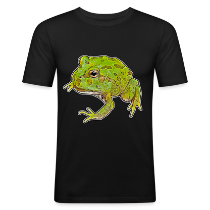 Männer Slim Fit T-Shirt Ceratophrys cranwelli Peppermint Blue - Schwarz