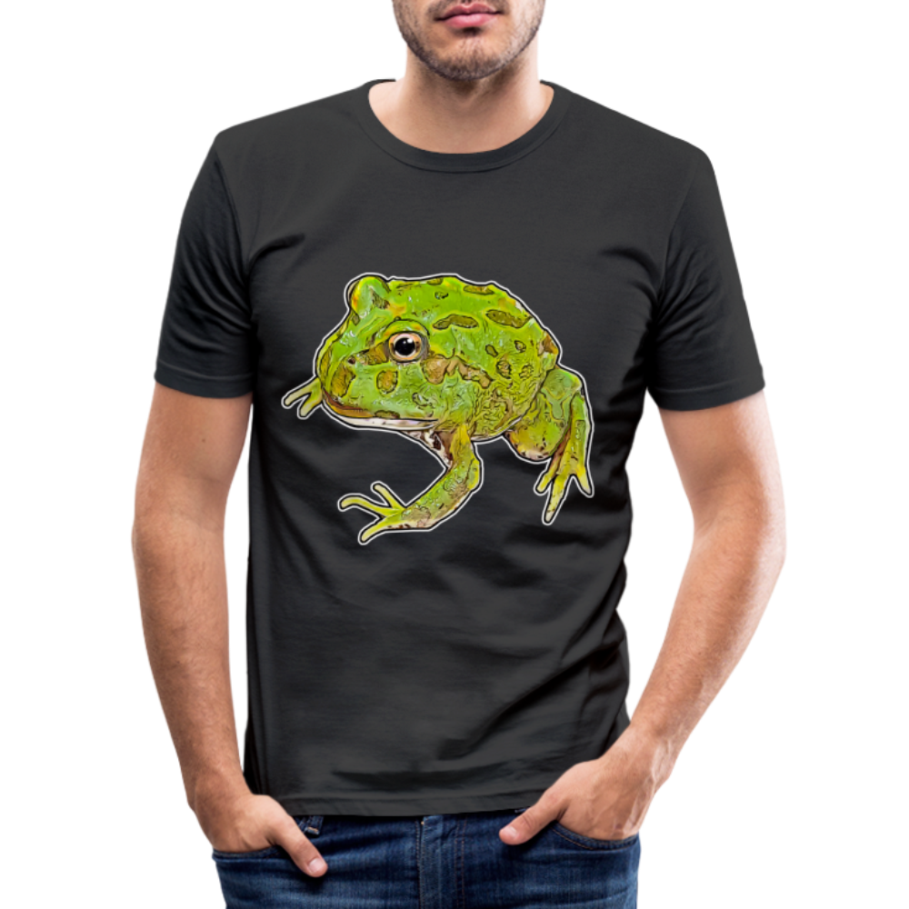 Männer Slim Fit T-Shirt Ceratophrys cranwelli Peppermint Blue - Schwarz