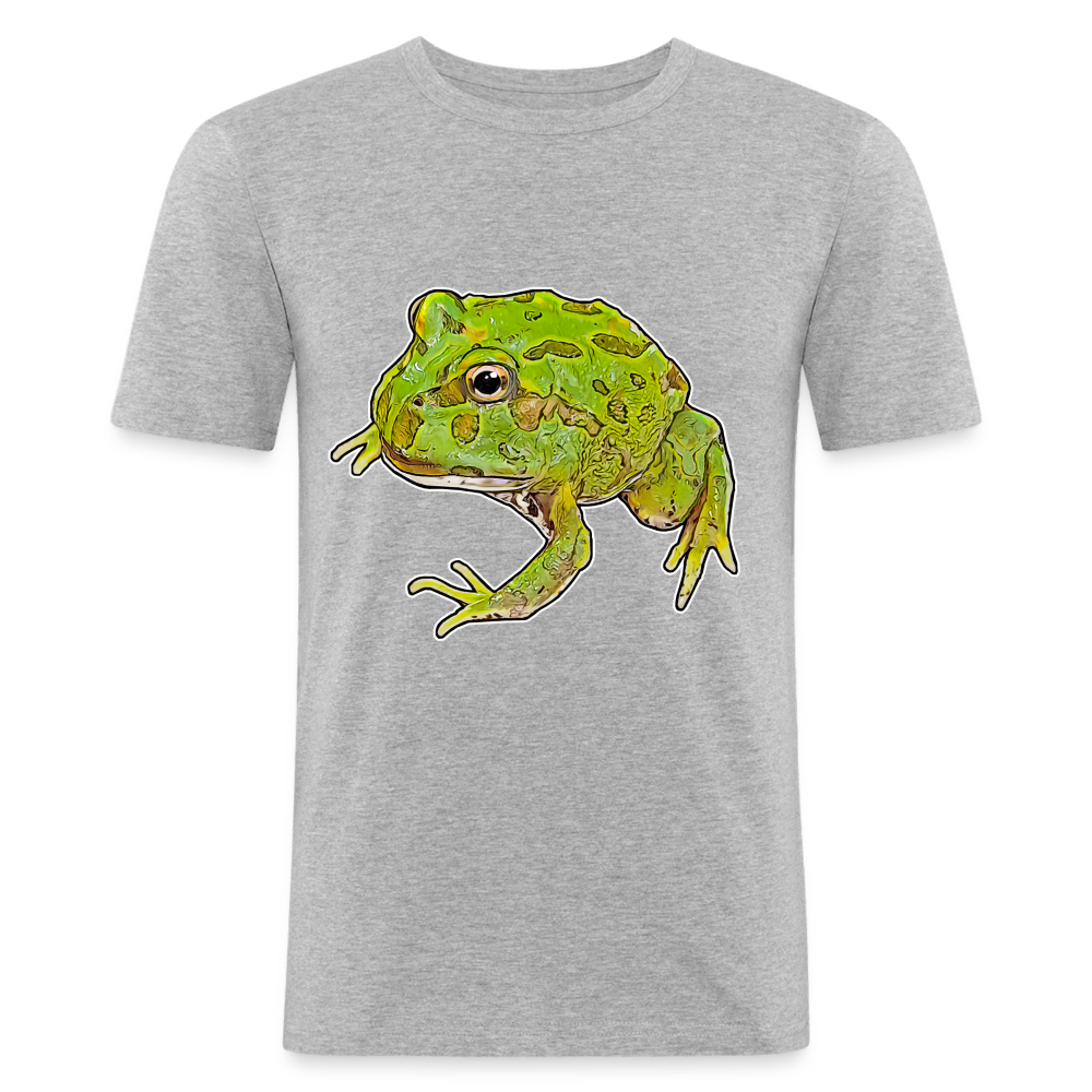 Männer Slim Fit T-Shirt Ceratophrys cranwelli Peppermint Blue - Grau meliert