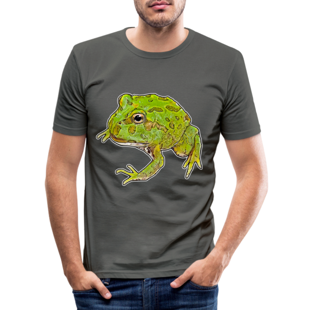 Männer Slim Fit T-Shirt Ceratophrys cranwelli Peppermint Blue - Graphite