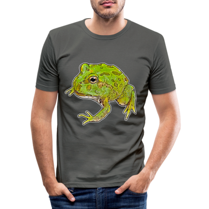 Männer Slim Fit T-Shirt Ceratophrys cranwelli Peppermint Blue - Graphite