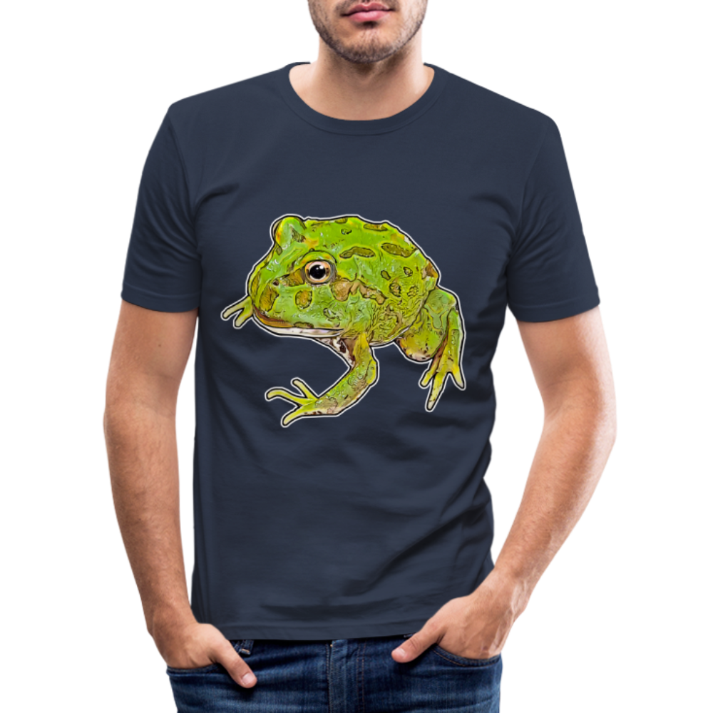 Männer Slim Fit T-Shirt Ceratophrys cranwelli Peppermint Blue - Navy