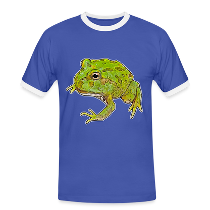 Männer Kontrast-T-Shirt Ceratophrys cranwelli Peppermint Blue - Blau/Weiß