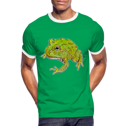 Männer Kontrast-T-Shirt Ceratophrys cranwelli Peppermint Blue - Kelly Green/Weiß