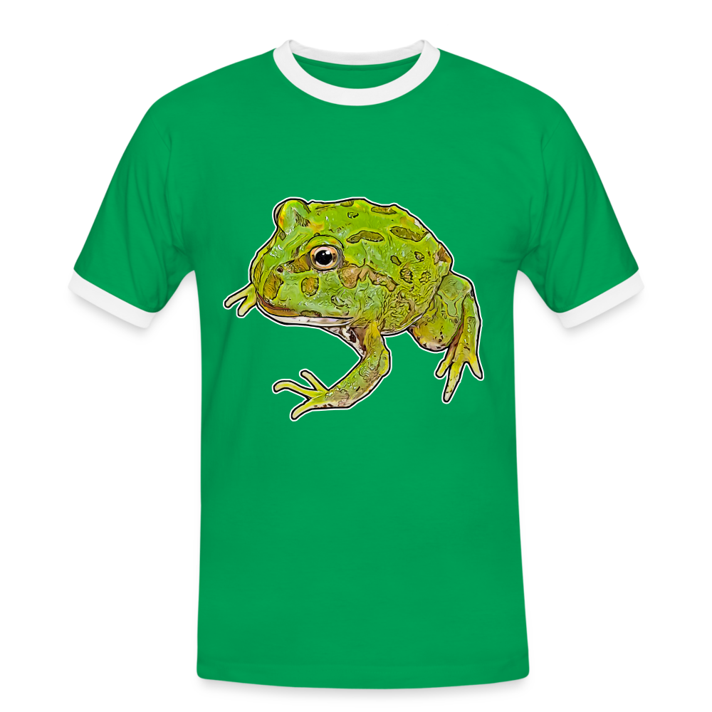 Männer Kontrast-T-Shirt Ceratophrys cranwelli Peppermint Blue - Kelly Green/Weiß