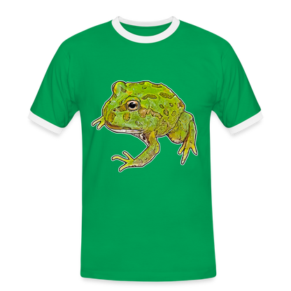Männer Kontrast-T-Shirt Ceratophrys cranwelli Peppermint Blue - Kelly Green/Weiß