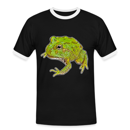 Männer Kontrast-T-Shirt Ceratophrys cranwelli Peppermint Blue - Schwarz/Weiß