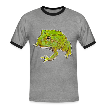Männer Kontrast-T-Shirt Ceratophrys cranwelli Peppermint Blue - Grau meliert/Schwarz