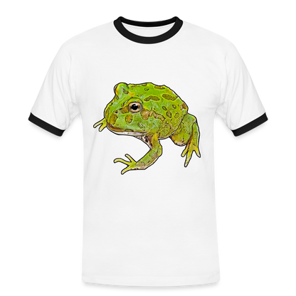 Männer Kontrast-T-Shirt Ceratophrys cranwelli Peppermint Blue - Weiß/Schwarz