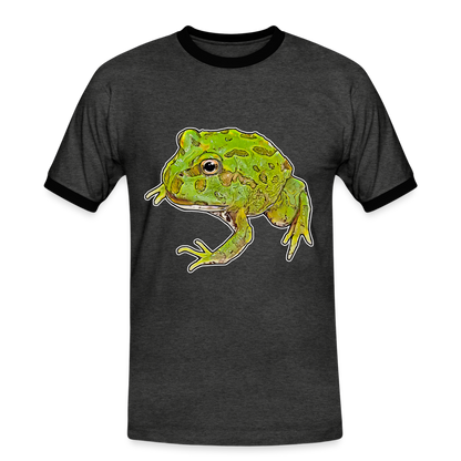 Männer Kontrast-T-Shirt Ceratophrys cranwelli Peppermint Blue - Anthrazit/Schwarz