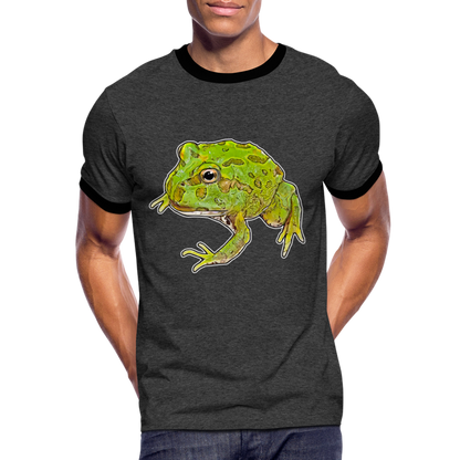 Männer Kontrast-T-Shirt Ceratophrys cranwelli Peppermint Blue - Anthrazit/Schwarz