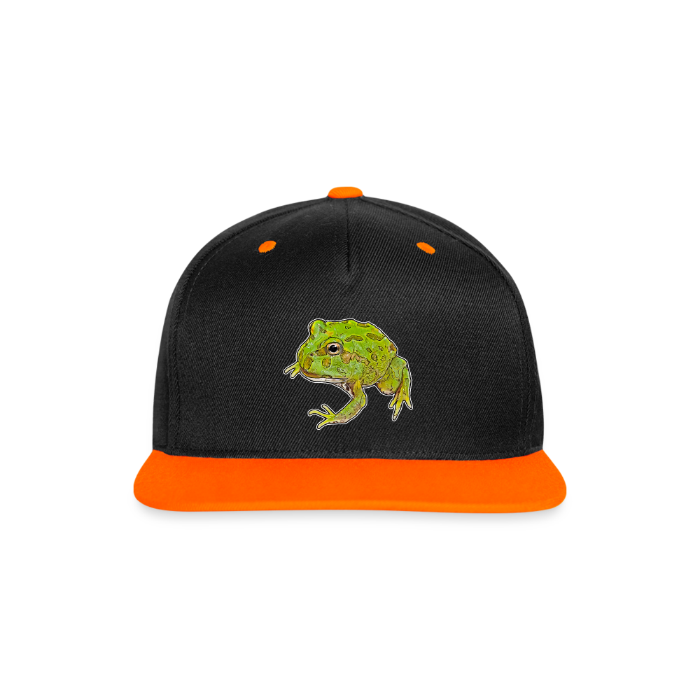 Cappy Kontrast Snapback Ceratophrys cranwelli Peppermint Blue - Schwarz/Neonorange