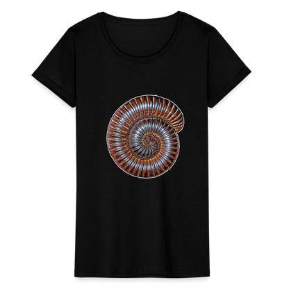 Frauen Fruit of the Loom T-Shirt Archispirostreptus gigas - Schwarz