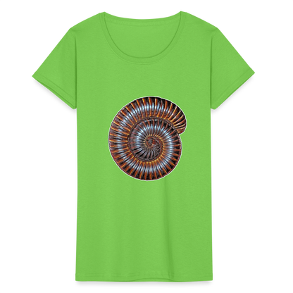 Frauen Fruit of the Loom T-Shirt Archispirostreptus gigas - Hellgrün