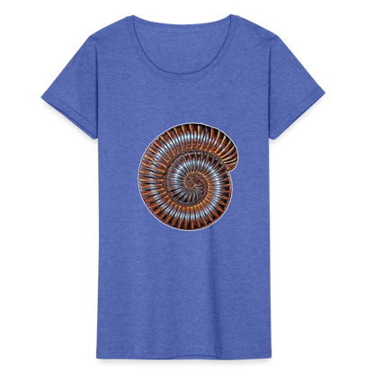 Frauen Fruit of the Loom T-Shirt Archispirostreptus gigas - Blau meliert