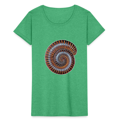 Frauen Fruit of the Loom T-Shirt Archispirostreptus gigas - Grün meliert