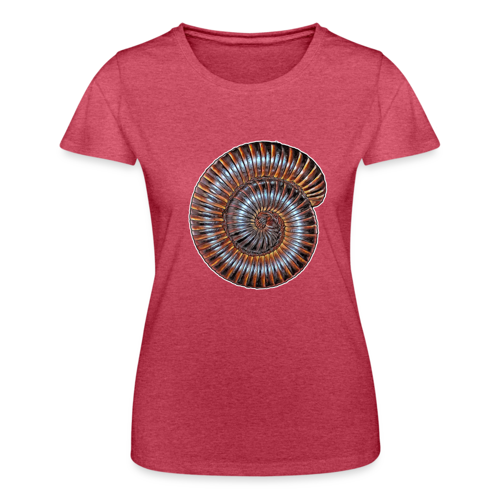 Frauen Fruit of the Loom T-Shirt Archispirostreptus gigas - Rot meliert