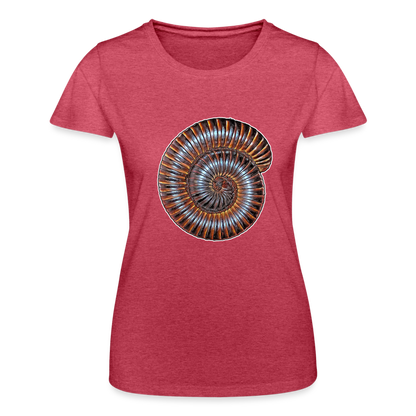 Frauen Fruit of the Loom T-Shirt Archispirostreptus gigas - Rot meliert
