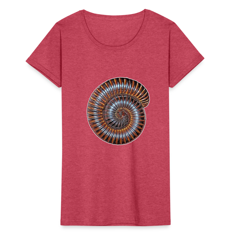 Frauen Fruit of the Loom T-Shirt Archispirostreptus gigas - Rot meliert