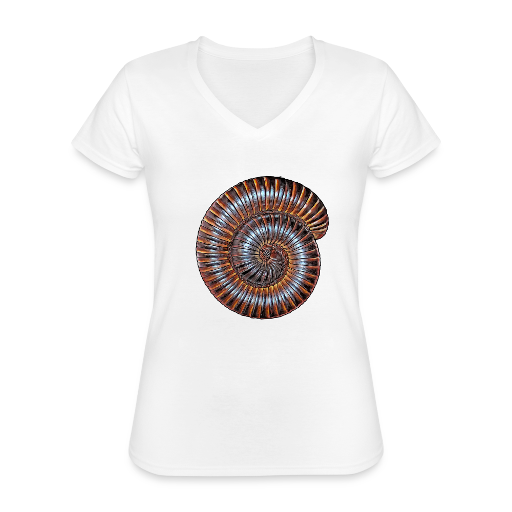 Frauen T-Shirt mit V-Ausschnitt Archispirostreptus gigas - weiß
