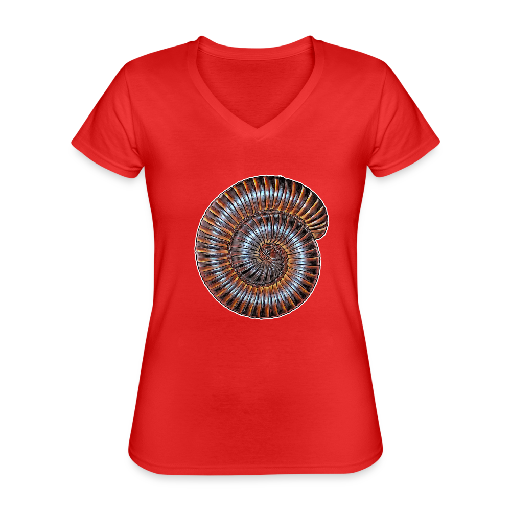 Frauen T-Shirt mit V-Ausschnitt Archispirostreptus gigas - Rot