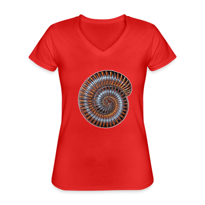 Frauen T-Shirt mit V-Ausschnitt Archispirostreptus gigas - Rot