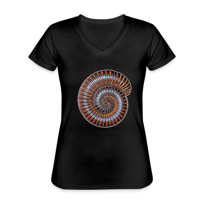 Frauen T-Shirt mit V-Ausschnitt Archispirostreptus gigas - Schwarz