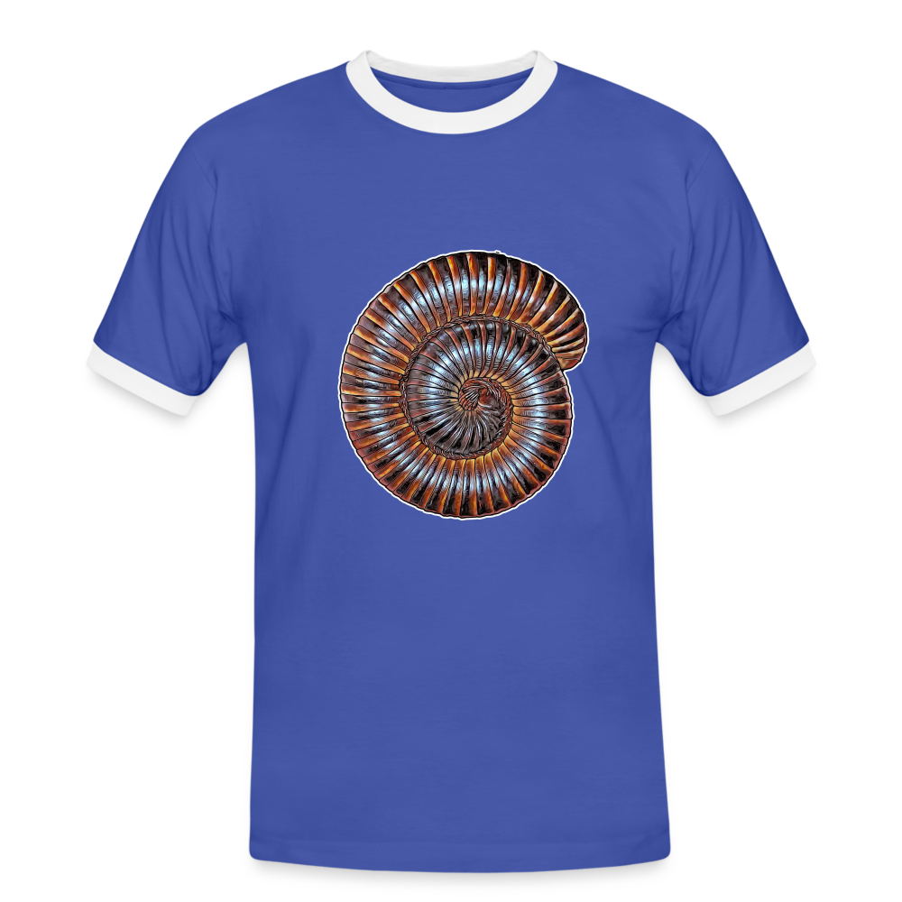 Männer Kontrast-T-Shirt Archispirostreptus gigas - Blau/Weiß