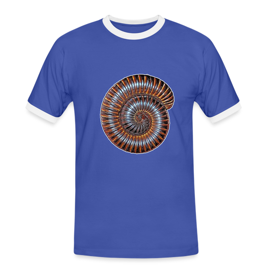 Männer Kontrast-T-Shirt Archispirostreptus gigas - Blau/Weiß