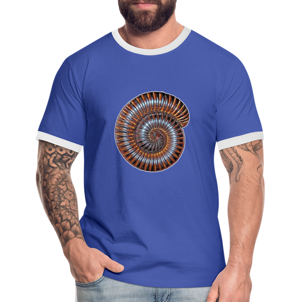 Männer Kontrast-T-Shirt Archispirostreptus gigas - Blau/Weiß