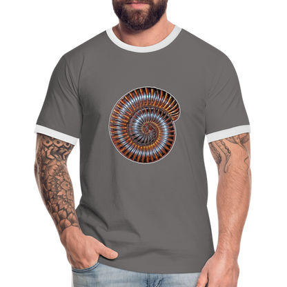 Männer Kontrast-T-Shirt Archispirostreptus gigas - Dunkelgrau/Weiß