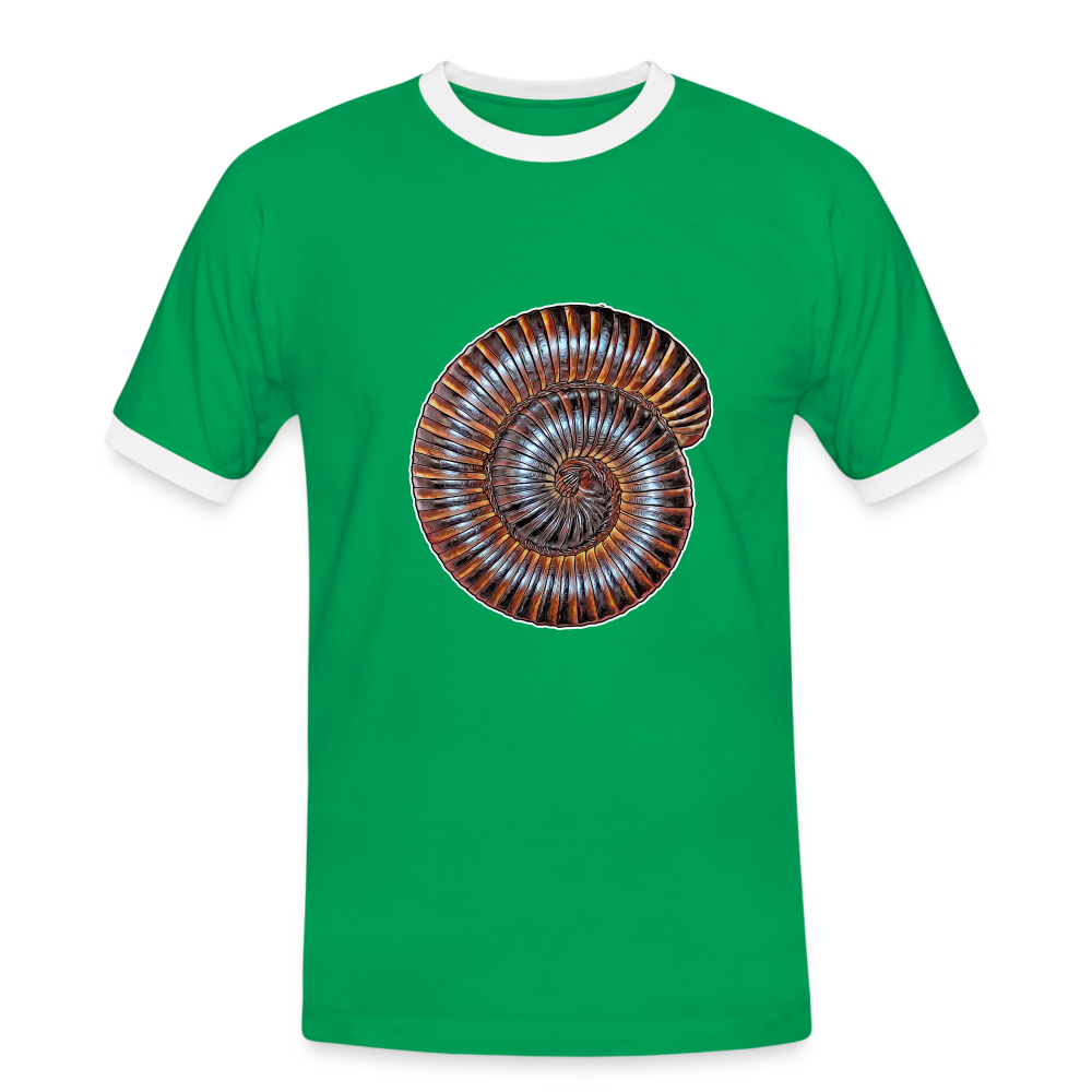 Männer Kontrast-T-Shirt Archispirostreptus gigas - Kelly Green/Weiß