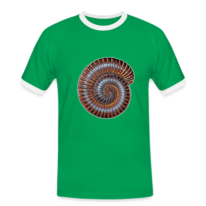 Männer Kontrast-T-Shirt Archispirostreptus gigas - Kelly Green/Weiß