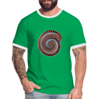 Männer Kontrast-T-Shirt Archispirostreptus gigas - Kelly Green/Weiß