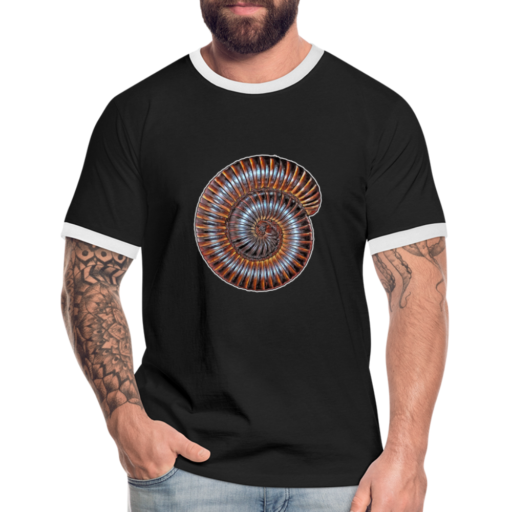 Männer Kontrast-T-Shirt Archispirostreptus gigas - Schwarz/Weiß