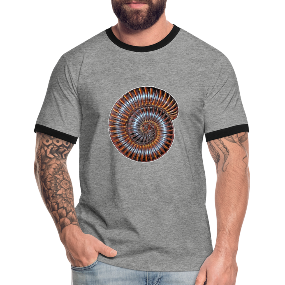 Männer Kontrast-T-Shirt Archispirostreptus gigas - Grau meliert/Schwarz