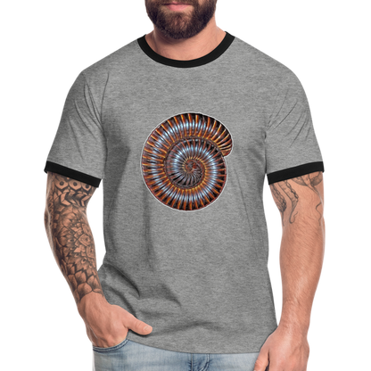 Männer Kontrast-T-Shirt Archispirostreptus gigas - Grau meliert/Schwarz