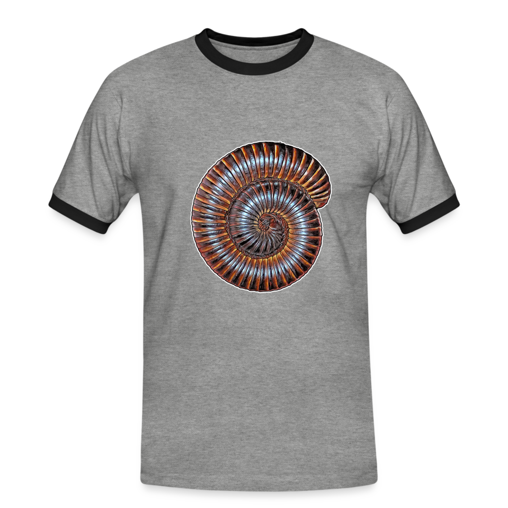 Männer Kontrast-T-Shirt Archispirostreptus gigas - Grau meliert/Schwarz