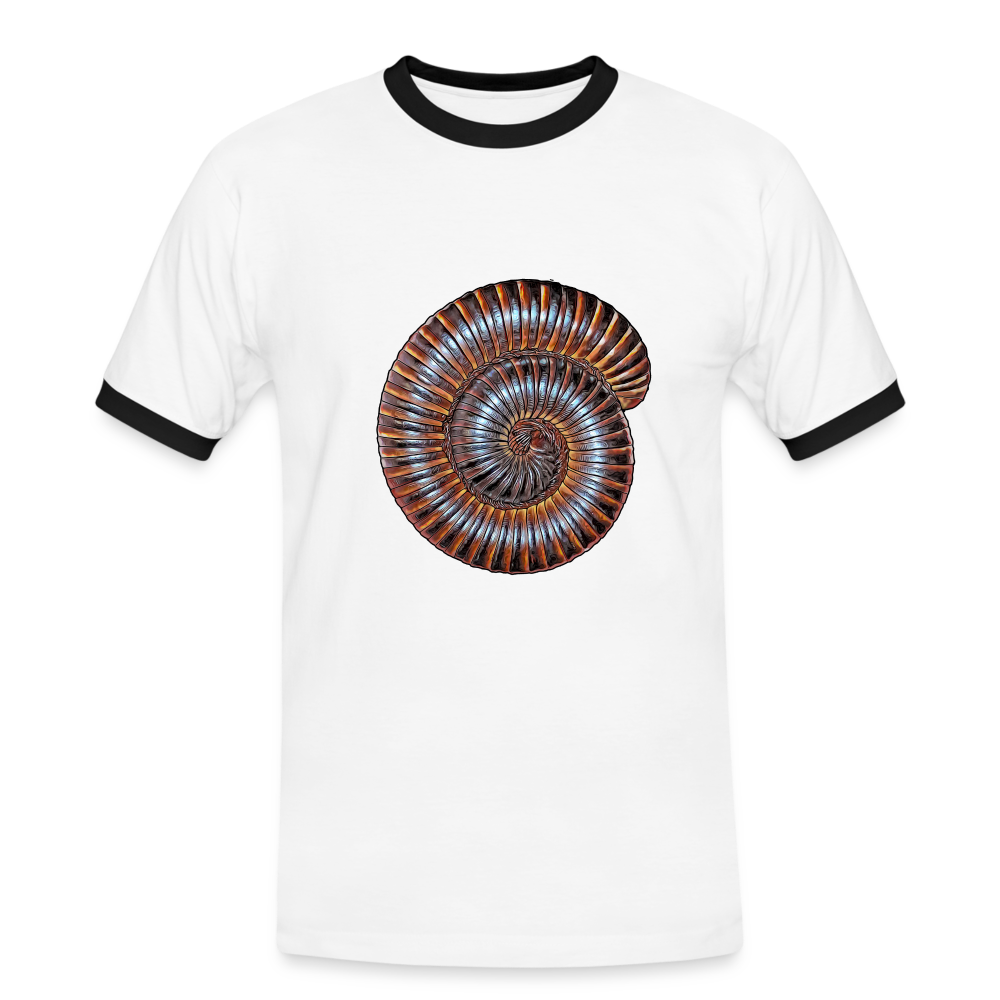Männer Kontrast-T-Shirt Archispirostreptus gigas - Weiß/Schwarz