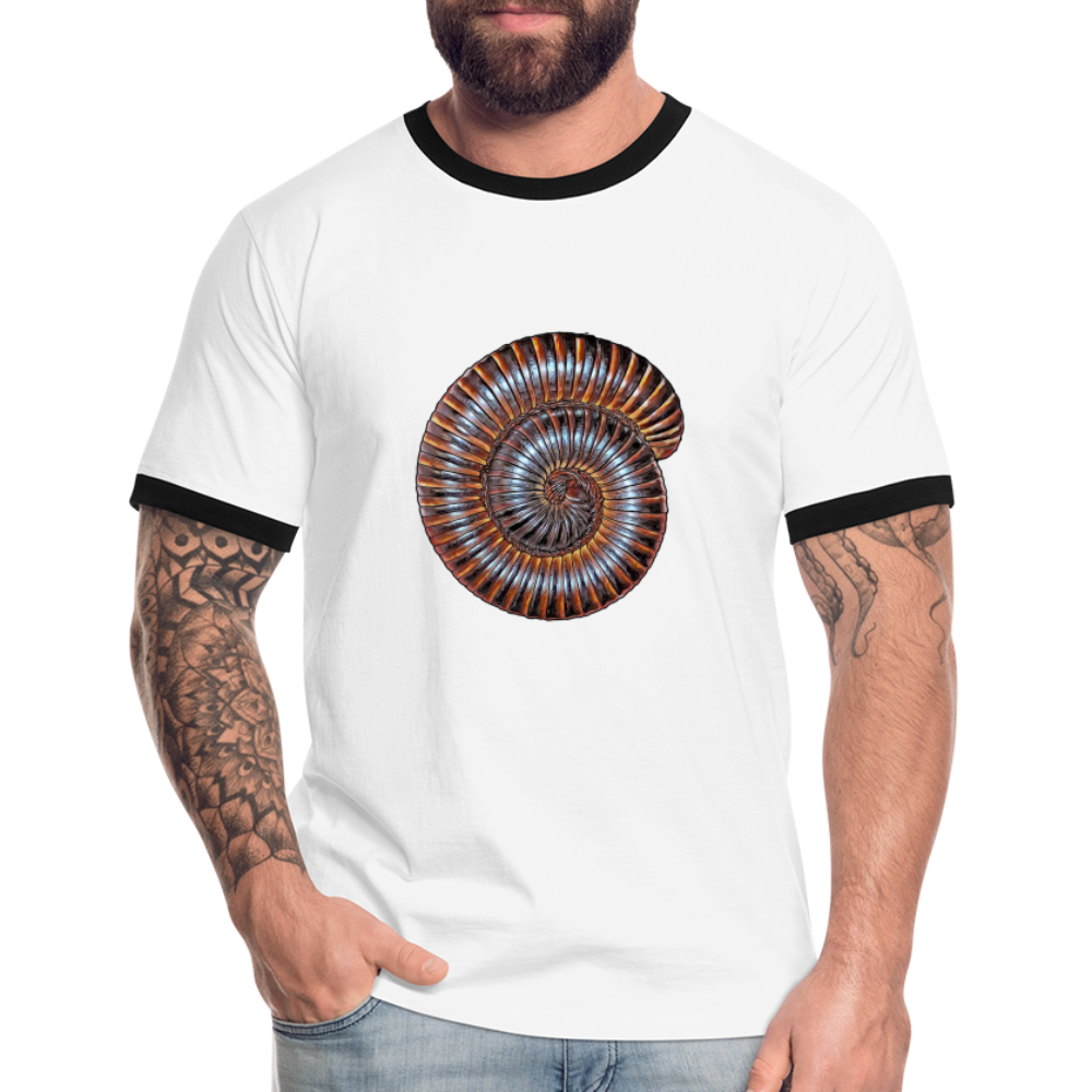 Männer Kontrast-T-Shirt Archispirostreptus gigas - Weiß/Schwarz