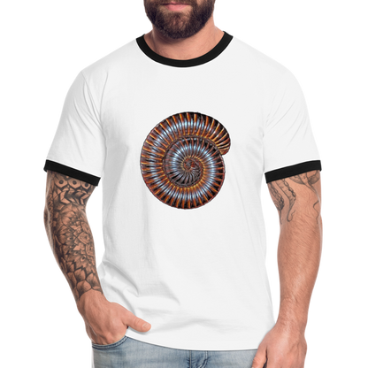 Männer Kontrast-T-Shirt Archispirostreptus gigas - Weiß/Schwarz