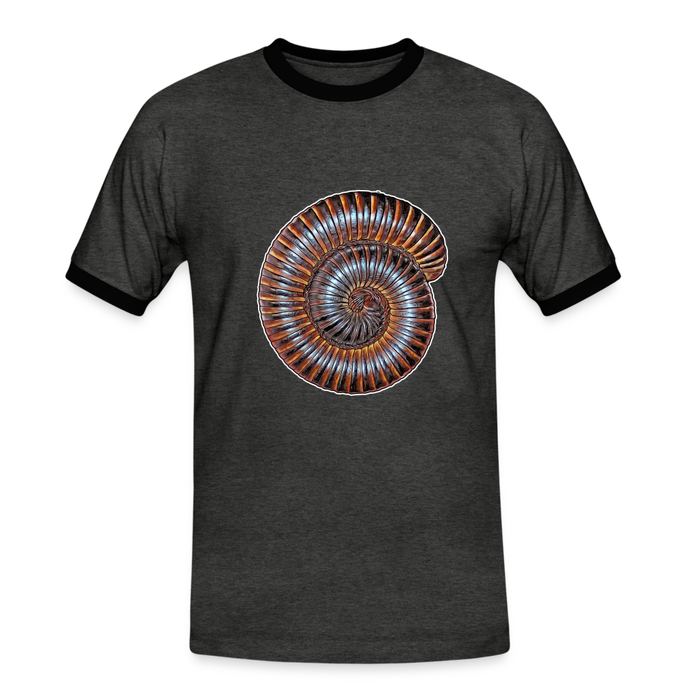 Männer Kontrast-T-Shirt Archispirostreptus gigas - Anthrazit/Schwarz