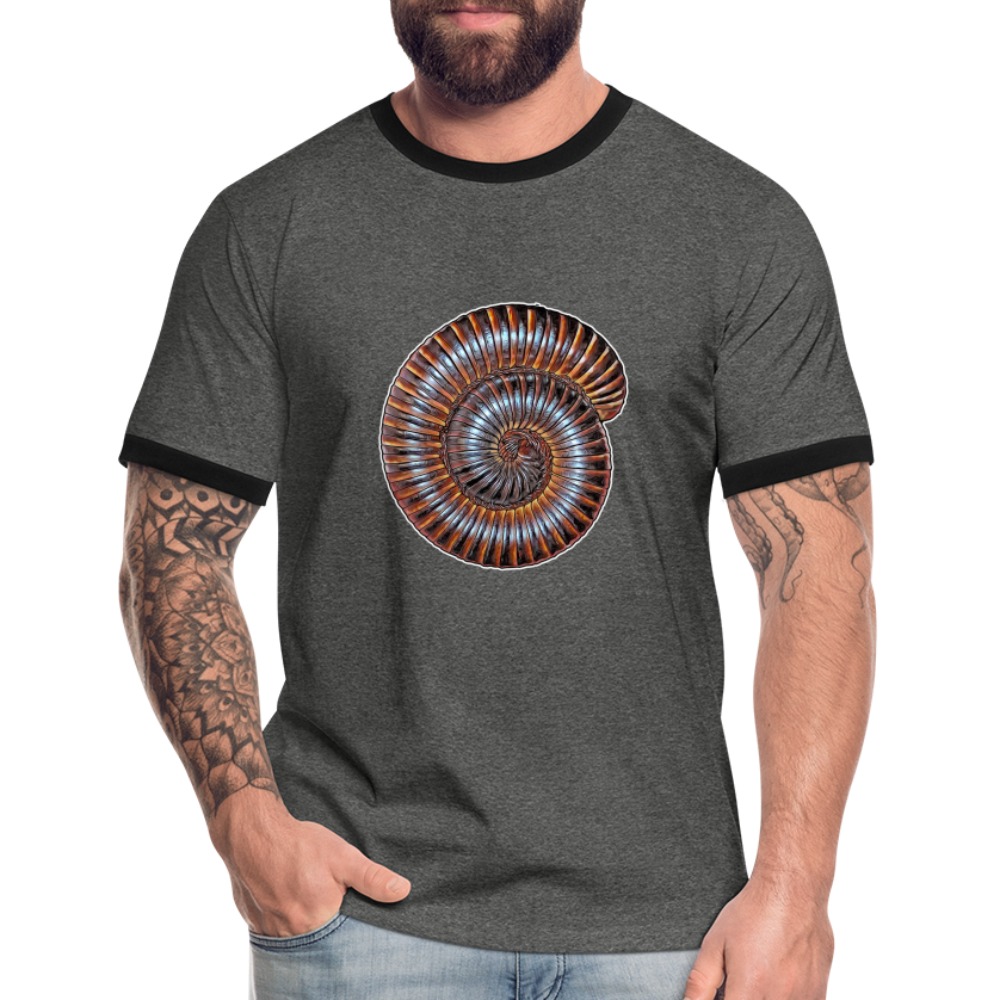 Männer Kontrast-T-Shirt Archispirostreptus gigas - Anthrazit/Schwarz
