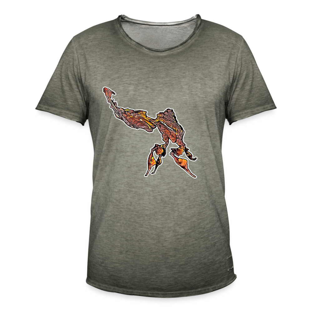 Männer Vintage T-Shirt Phyllocrania paradoxa male - Vintage Khaki