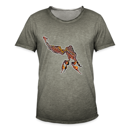 Männer Vintage T-Shirt Phyllocrania paradoxa male - Vintage Khaki