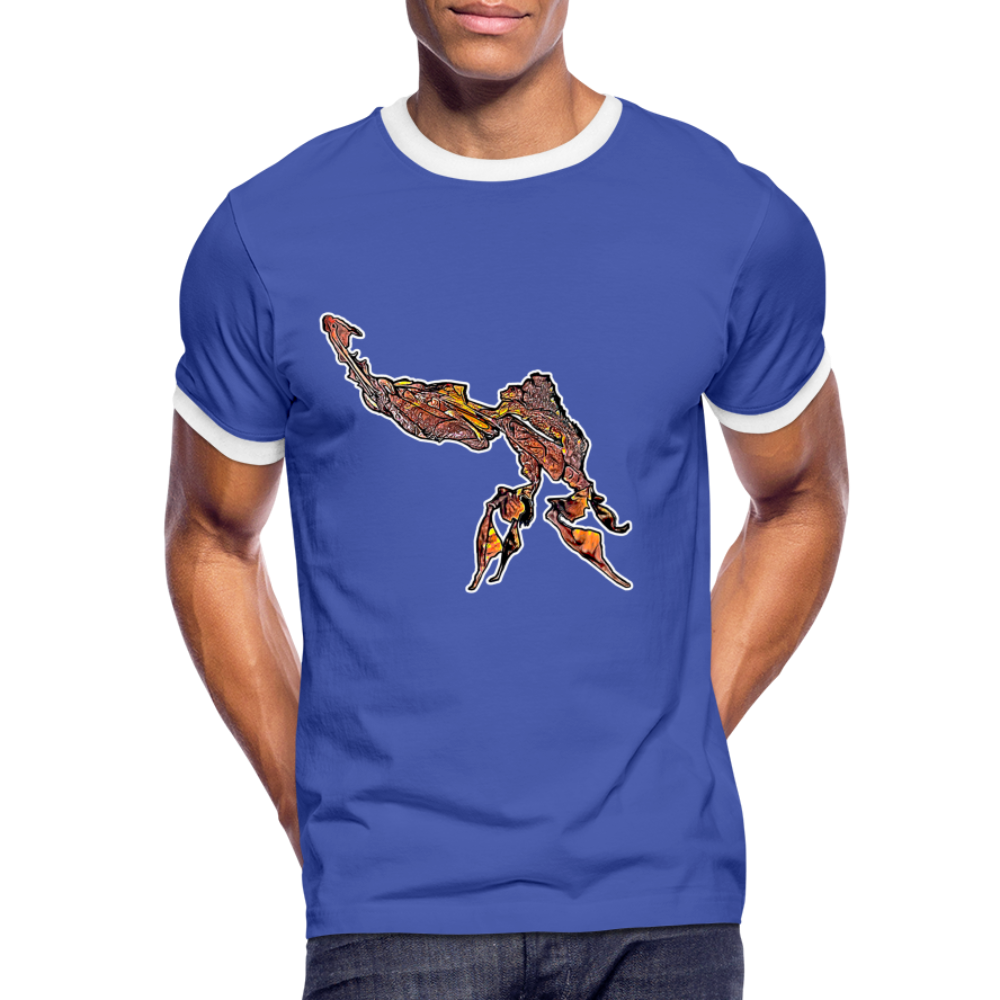 Männer Kontrast-T-Shirt Phyllocrania paradoxa male - Blau/Weiß
