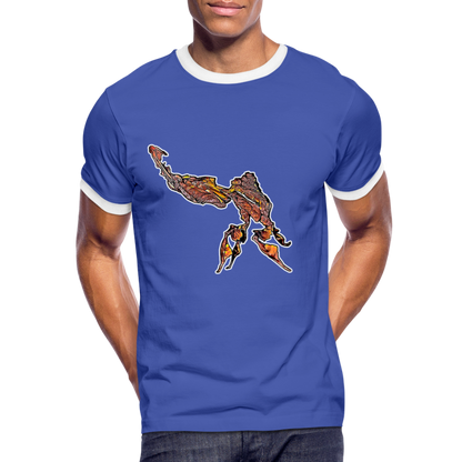Männer Kontrast-T-Shirt Phyllocrania paradoxa male - Blau/Weiß