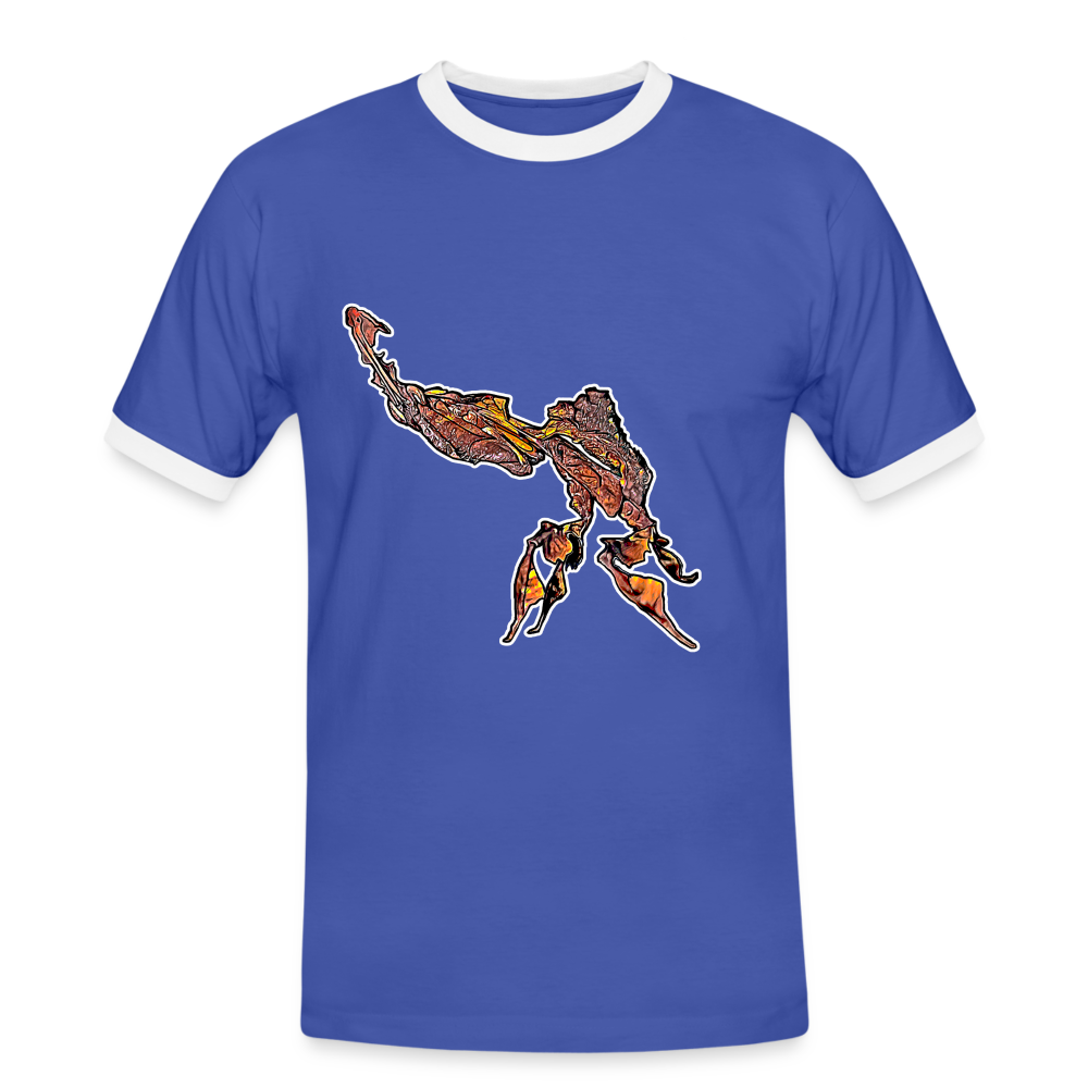 Männer Kontrast-T-Shirt Phyllocrania paradoxa male - Blau/Weiß